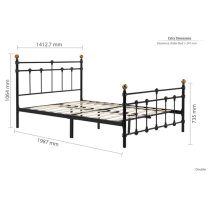 Atalla Metal Double Bed In Black