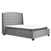 Balmorals Fabric Double Bed In Grey