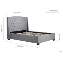 Balmorals Fabric Double Bed In Grey