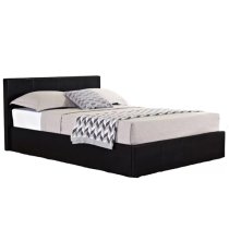 Berlins Faux Leather Ottoman Double Bed In Black