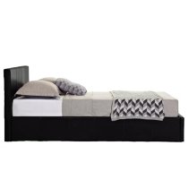 Berlins Faux Leather Ottoman Double Bed In Black