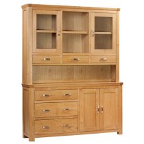 Empire Large Display Cabinet In Oak With 4 Doors And 6 Drawers