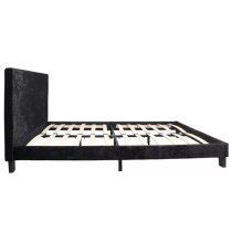 Berlins Fabric Double Bed In Black Crushed Velvet