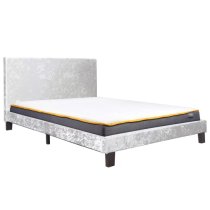 Berlins Fabric King Size Bed In Steel Crushed Velvet