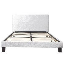 Berlins Fabric King Size Bed In Steel Crushed Velvet