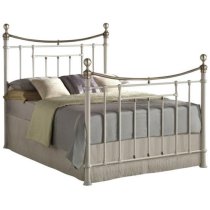 Brunt Metal King Size Bed In Cream