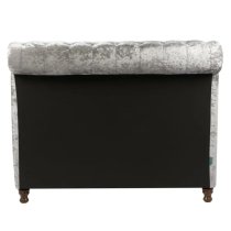 Castella Fabric King Size Bed In Steel Crushed Velvet