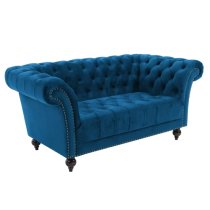 Chanter Fabric 2 Seater Sofa In Midnight Blue