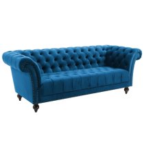 Chanter Fabric 3 Seater Sofa In Midnight Blue