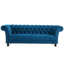 Chanter Fabric 3 Seater Sofa In Midnight Blue