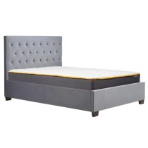 Colognes Fabric Double Bed In Grey