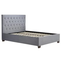 Colognes Fabric Double Bed In Grey