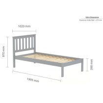 Danvers Wooden Low End Single Bed In Grey