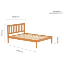 Danvers Wooden Low End Double Bed In Antique Pine