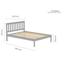 Danvers Wooden Low End Small Double Bed In Grey