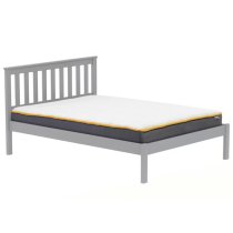 Danvers Wooden Low End King Size Bed In Grey