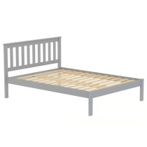 Danvers Wooden Low End King Size Bed In Grey