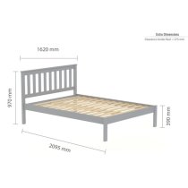 Danvers Wooden Low End King Size Bed In Grey