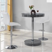 Havana Grey Gloss Bar Table With 2 Ripple White Stools