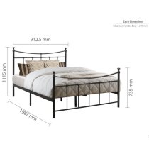 Emilia Metal Single Bed In Black