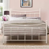 Emilia Metal Double Bed In Cream