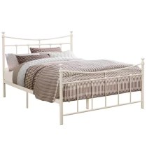 Emilia Metal Double Bed In Cream