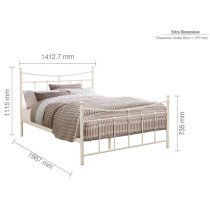 Emilia Metal Double Bed In Cream