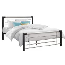 Farina Metal Single Bed In Silver And Black