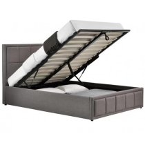 Hanover Fabric Ottoman Double Bed In Grey