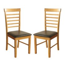 Marsic Light Oak Dining Chair In Pair