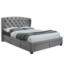 Hoper Fabric Double Bed In Grey