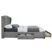 Hoper Fabric Double Bed In Grey