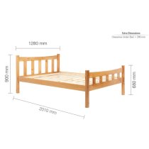 Miamian Wooden Small Double Bed In Antique Pine