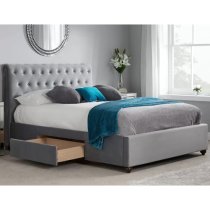 Marlowe Fabric Storage King Size Bed In Grey