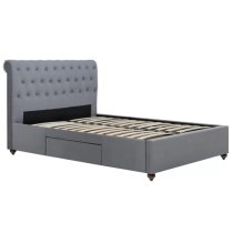 Marlowe Fabric Storage King Size Bed In Grey