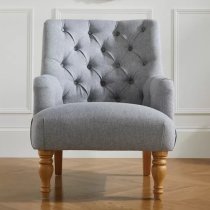 Padston Fabric Lounge Chaise Armchair In Grey