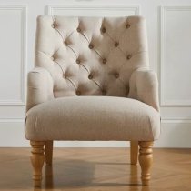 Padston Fabric Lounge Chaise Armchair In Wheat