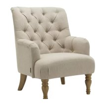 Padston Fabric Lounge Chaise Armchair In Wheat