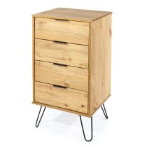 Avoch Wooden Narrow Chest Of 4 Drawers In Oak