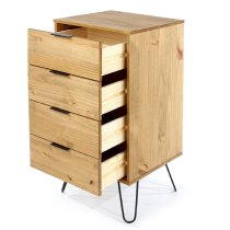 Avoch Wooden Narrow Chest Of 4 Drawers In Oak