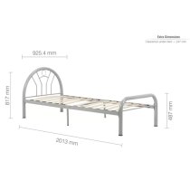 Salol Metal Single Bed In Silver