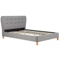 Stock Fabric Double Bed In Grey