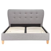 Stock Fabric Double Bed In Grey