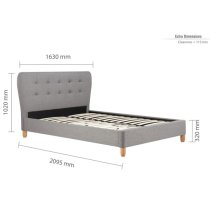 Stock Fabric Double Bed In Grey