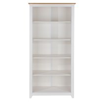 Chatfield Wooden Bookcase With 5 Shelves In White And Oak