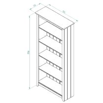 Chatfield Wooden Bookcase With 5 Shelves In White And Oak