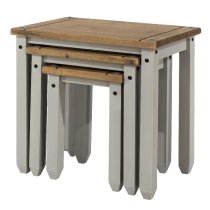 Consett Wooden Nest Of 3 Tables In Grey And Oak