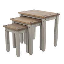 Consett Wooden Nest Of 3 Tables In Grey And Oak