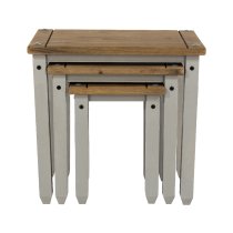 Consett Wooden Nest Of 3 Tables In Grey And Oak