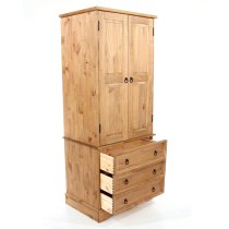 Consett Wooden Wardrobe With 2 Doors 3 Drawers In Oak